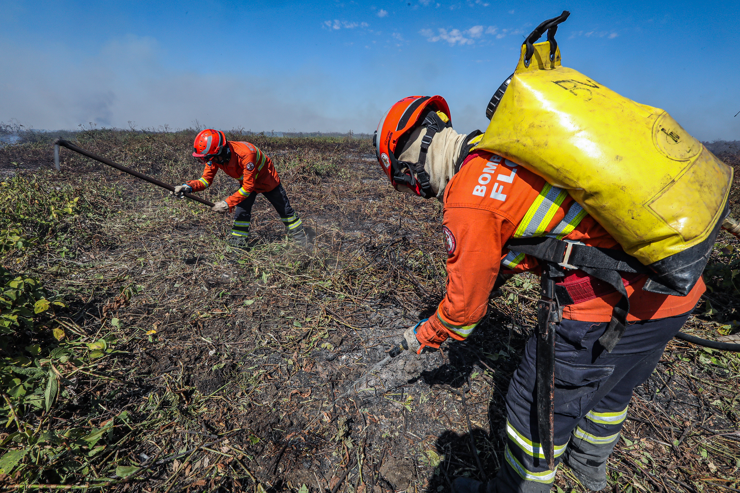 225 bombeiros de MT combatem incêndios florestais no Estado nesta sexta-feira (30)
