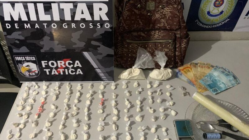 Força Tática prende homem em flagrante com 112 porções de drogas