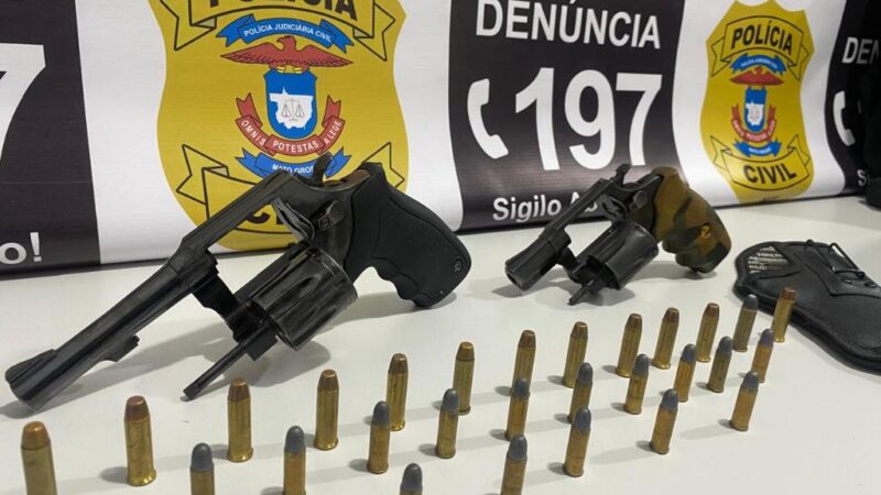 Polícia Civil prende integrantes de facções criminosas flagrados com armas e munições em Barra do Bugres