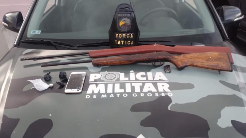 Força Tática e CPE de Goiás prendem três homens por tráfico e porte ilegal de armas