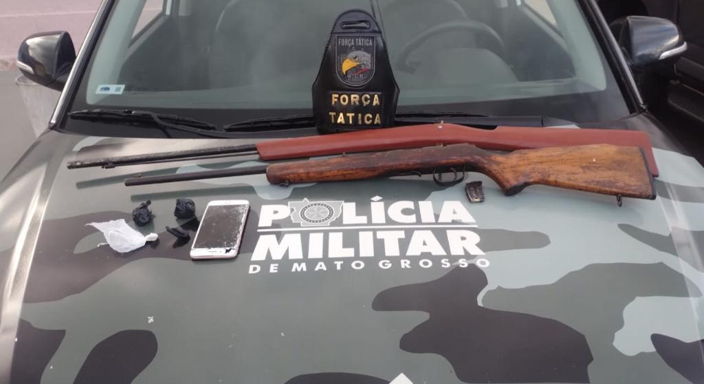 Força Tática e CPE de Goiás prendem três homens por tráfico e porte ilegal de armas
