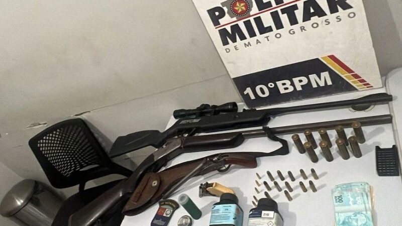 Patrulha Rural prende homem com três armas de fogo sem registro