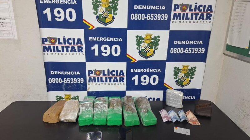 Polícia Militar prende dois homens e apreende sete tabletes de entorpecentes