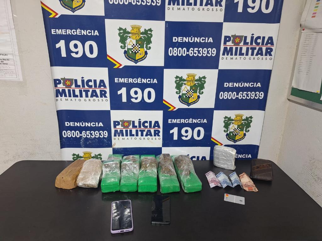Polícia Militar prende dois homens e apreende sete tabletes de entorpecentes