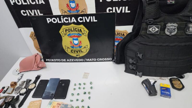 Polícia Civil prende homem e apreende 23 porções de pasta base em operação em Peixoto de Azevedo